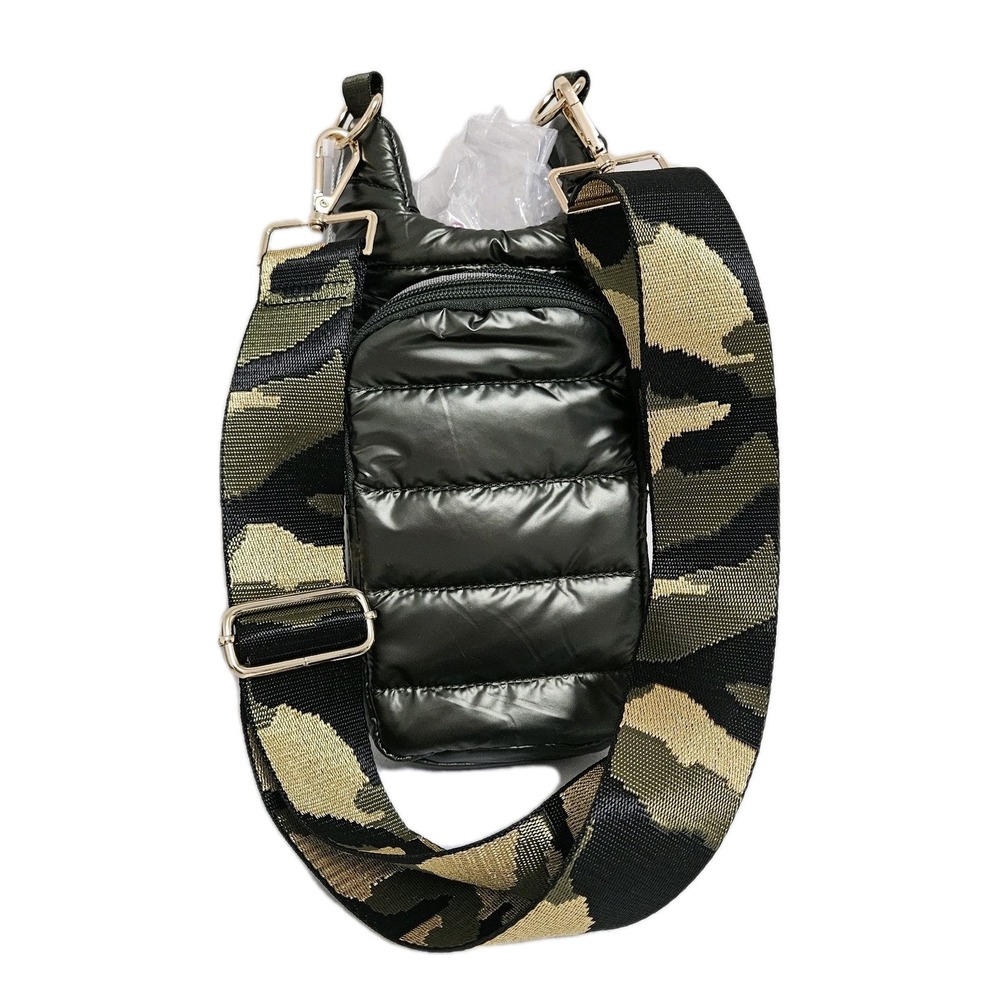 WanderFull Hydro Bag Olive Green Puffer Water Bottle Carrier Camo Strap NWT